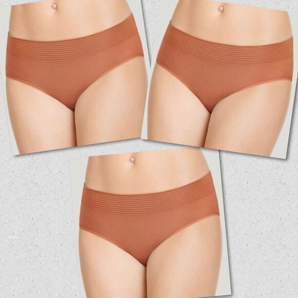 NWT Jockey Pack of 3 Sz 9 /2X (XXL)  Camel Tan Natural Beauty Seamfree Hipster - Picture 1 of 8
